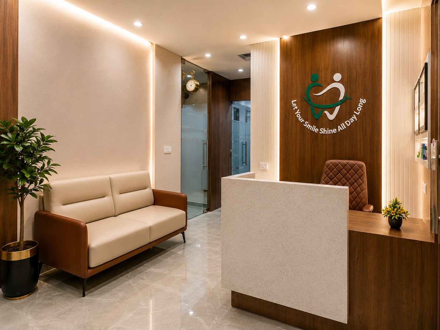 Reception area inside Shiv Shakti Dental Clinic